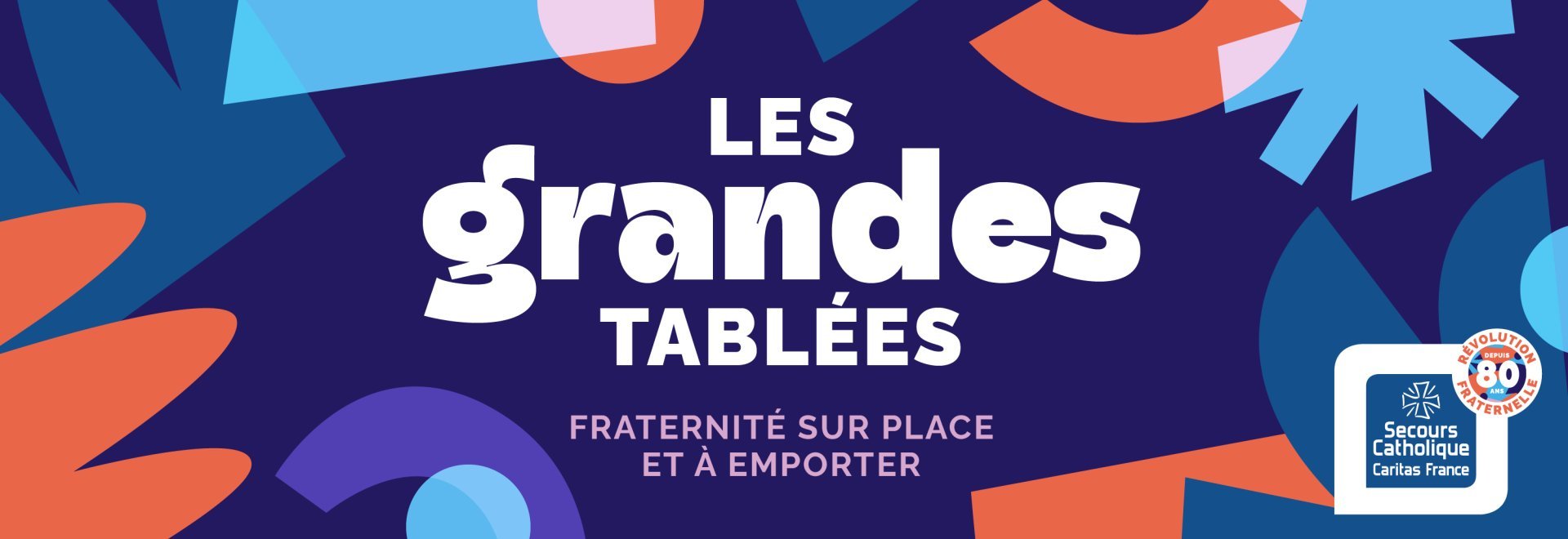 Visuel des grandes tablées à l'occasion des 80 ans du Secours Catholique